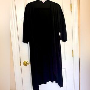 LuLaRoe Shirley Black Long Open Cardigan Kimona sz Med